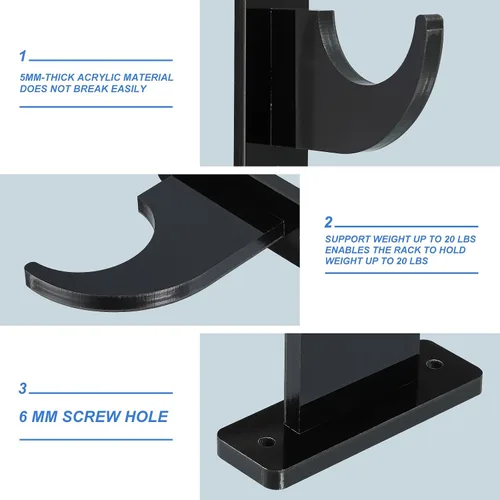 Miniatura 3 de uxcell Soporte de pared para espada, 1 juego de soporte de pared para sable de luz acrílico, soporte de pared para espada de sable de luz, soporte
