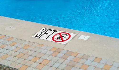 Miniatura 2 de Aquatic Custom Tile - Marcador de profundidad de piscina de cerámica de 3 pies, letreros de piscina de 5.8 x 5.8 pulgadas con fuente de 5 pulgadas