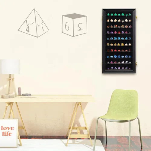 Miniatura 5 de HOROW Estuche grande de exhibición de dados DND poliédricos hexagonales con bloqueo con 98% de protección UV, organizador de dados