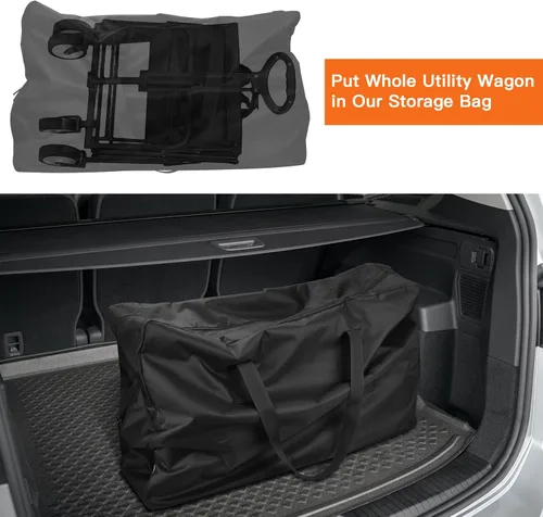 Miniatura 3 de Bolsa de almacenamiento negra para vagón, bolsa deportiva resistente al agua de 32 pulgadas, funda protectora, bolsa plegable con cremallera