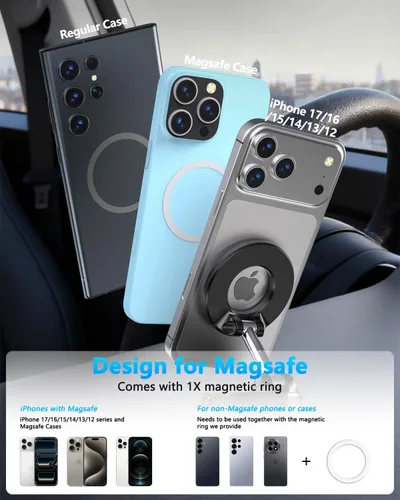 Miniatura 6 de Magsafe - Soporte magnético para teléfono para tu automóvil [89 libras de succión y 3200 gf magnético] Soporte de teléfono para automóvil