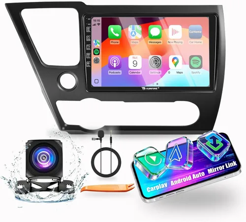 Miniatura 10 de Para Honda Civic 2012-2015 LHD Car CarPlay Android Navegación Automática Estéreo GPS Radio Reverse Cámara Pantalla 9 "IPS Pantalla Táctil Headunit
