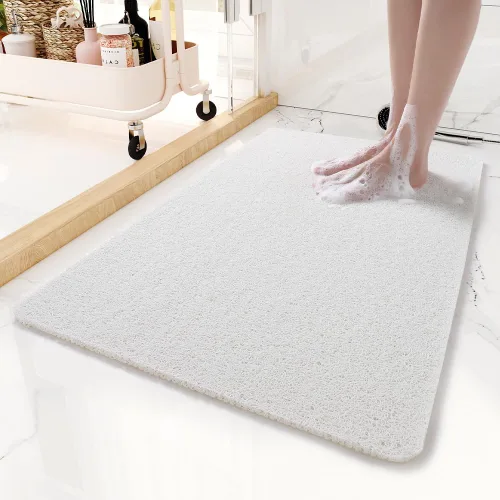 Miniatura 10 de Tapete antideslizante para bañera, 16 x 24 pulgadas, tapetes de ducha para bañera, tapetes de baño de PVC con textura de lufa para áreas húmedas