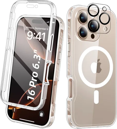 Miniatura 51 de Funda para iPhone 15 de cuerpo completo, protector de pantalla integrado, con protector de lente de cámara, [antiamarilleamiento], funda protectora