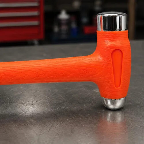 Miniatura 4 de Stark USA Martillo de golpe muerto – 1 libra de doble cabeza bola Peen Blow Striking Flat Pein Mango antideslizante, martillo de soplado de 1 libra