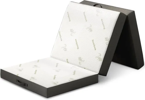 Miniatura 7 de Cozzzi Colchón plegable individual de 4 pulgadas para suelo y viajes con funda extraíble, colchón ligero y portátil para adultos y niños, compacto