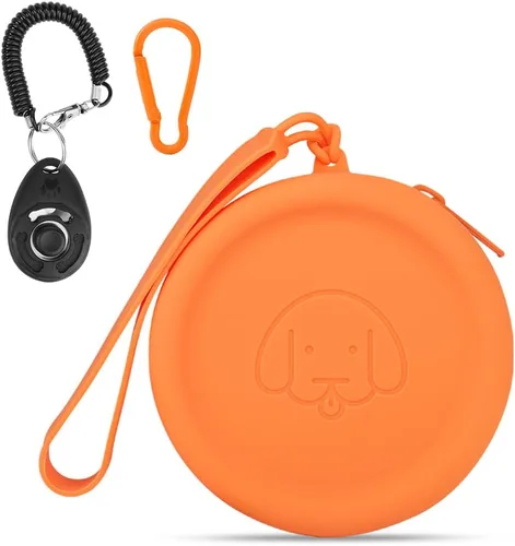 Miniatura 20 de Bolsa de golosinas para perros de silicona, 2 piezas, bolsa para caminar para mascotas para perros y gatos, tamaño bolsillo, fácil de limpiar, sin