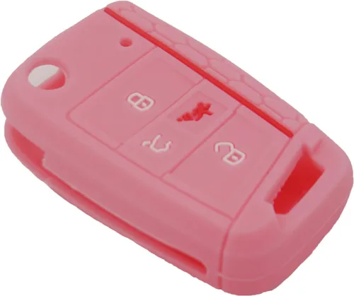 Miniatura 3 de Paquete de 2 fundas de silicona suave para llavero VW Golf Alltrack Sportwagen GTI Tiguan Atlas Polo Skoda Octavia, Azul+Rosa, Pequeño