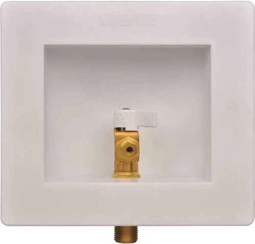 Miniatura 6 de Water-Tite 87978 Caja de salida cuadrada para máquina de hielo, válvula de pararrayos de martillo de latón de un cuarto de vuelta, conexión de sudor