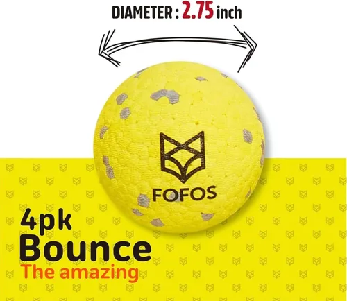 Miniatura 2 de FOFOS Pelotas para perros, juguetes masticables, pelota de tenis para masticadores agresivos, juguetes molares, juguete acuático, bolas Amarillo