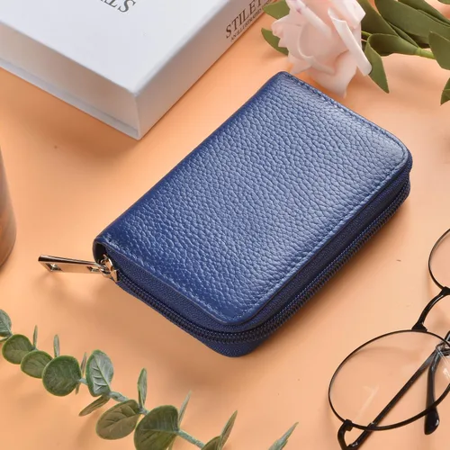 Miniatura 2 de Easyoulife billetera para tarjetas de crédito de cuero auténtico con espacio para 26 tarjetas