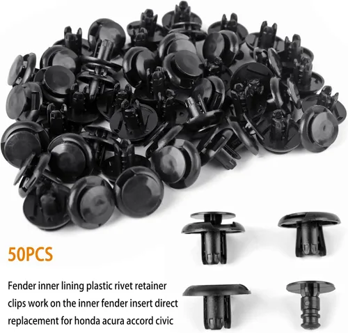 Miniatura 6 de Xislet 120 piezas Clips para parachoques de 10 mm 91503-SZ3-003 con tornillos para protector contra salpicaduras 90114-SE0-000 Compatibles con Honda