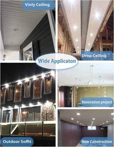 Miniatura 6 de POPANU Luz empotrable LED de 4 pulgadas, regulable, ultrafina, para techo, luz descendente, luz LED sin lata, tipo IC CCT, intercambiable, acabado