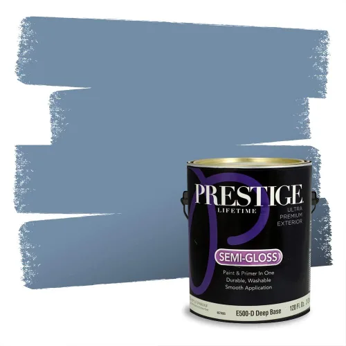 Miniatura 609 de Pintura Exterior + imprimación PRESTIGE, todo-en-uno, 1 galón, acabado mate, color comparable al Valspar* Royal Gray* VS151-Gris real
