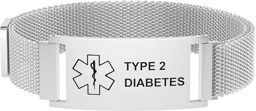Miniatura 15 de Pulsera de alerta médica para mujeres y hombres, pulsera ajustable con identificación de alerta médica para epilepsia diabética D.N.R marcapasos