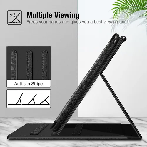 Miniatura 4 de Fintie Funda para tableta Amazon Fire HD 10 (13ª/11ª generación, versión 2023/2021) – Funda de soporte multiángulo con bolsillo de encendido y Negro