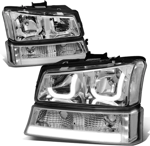 Miniatura 8 de Auto Dynasty Conjunto de faros LED DRL compatible con Chevy Avalanche Silverado 1500-3500 2003-2007, repuesto de faros delanteros laterales