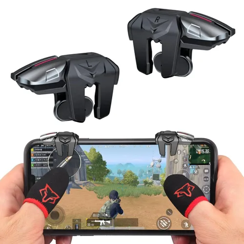 Miniatura 5 de rinsfox Fox Game Triggers With Finger Sleevs, Mobile Game Controllers 6 Finger, Plug and Play Gaming Trigger for iOS and Android
