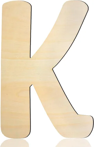 Miniatura 18 de Letras de madera de 8 pulgadas de alto, letra de madera D de 1/5 pulgada de grosor, letras del alfabeto de madera sin terminar para decoración