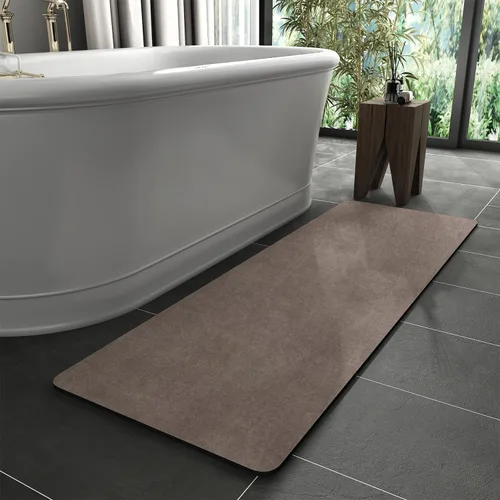Miniatura 41 de MontVoo -Tapete de baño-Alfombras de baño delgadas antideslizantes para debajo de la puerta- Superficie de gamuza sintética absorbente, de secado