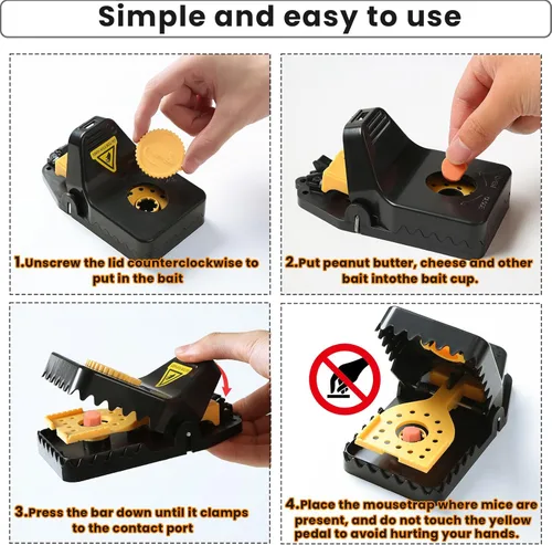 Miniatura 3 de Trampas para Ratones, Trampa para Ratas Rápida y Eficaz, Mejor Trampa para Ratones, Trampas de Plástico Reutilizables para Interiores y Exteriores