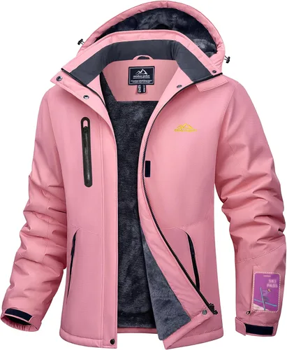 Miniatura 9 de MAGCOMSEN Abrigos de invierno para mujer, impermeables, aislados, para nieve, esquí, capucha, forro polar, cálido, montaña, snowboard, cortavientos