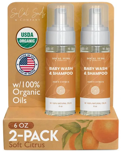 Miniatura 10 de SoCal Suds & Company Champú y gel de baño orgánico 2 en 1 para bebés y gel de baño, jabón de Castilla, jabón corporal suave y champú para pieles