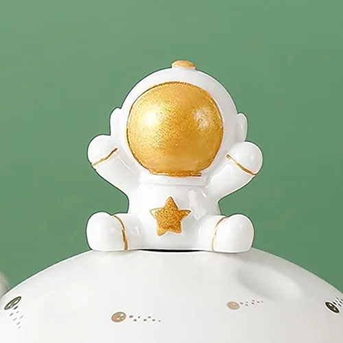 Miniatura 6 de Yalucky Taza Kawaii de astronauta con diseño de planeta en relieve del espacio, bonita taza de café de cerámica, taza novedosa con tapa y cuchara