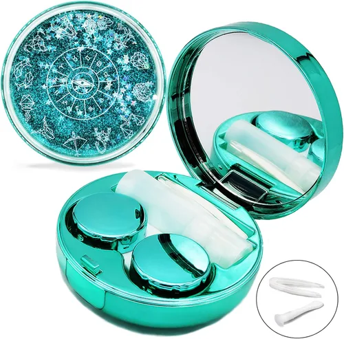 Miniatura 14 de Vastsoon Estuche para Lentes de Contacto, Lindo Kit de Aplicador de Lentes de Contacto de Tamaño de Viaje con Espejo, Herramienta Removedora