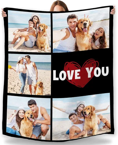 Miniatura 14 de Artsadd Manta personalizada con fotos, nombre, fotos personalizadas, regalos personalizados para adultos, mamá, papá, hija, bebé, mejor amigo