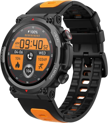 Loluka Relojes inteligentes militares para hombres, reloj inteligente táctico, responder llamadas, monitor de frecuencia cardíaca, rastreador de