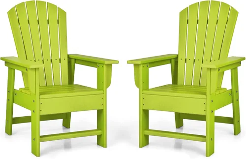 Miniatura 8 de Giantex Silla Adirondack para Niños, Silla de Patio de Césped de HDPE con Respaldo Ergonómico para Terraza, Porche, Patio Trasero, Junto a