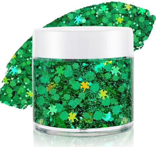 Miniatura 19 de Gel de purpurina blanca para la cara, purpurina corporal de sirena, festival, rave, carnaval, Halloween, cabello, lentejuelas para el cabello