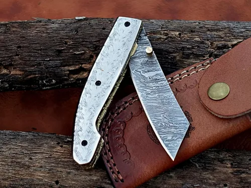 Miniatura 7 de Cuchillo plegable de Damasco: da rienda suelta a tu aventurero interior con esta herramienta EDC compacta y elegante: artesanía de precisión