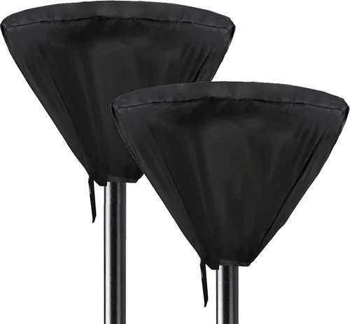 Cubierta para calentador de patio, con cremallera exterior, cubiertas negras para la cabeza del calentador para lámpara de calor de pie,