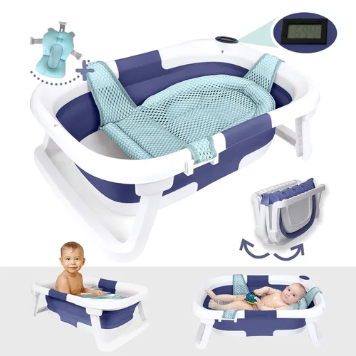 Miniatura 9 de BEBELEH™ Bañera plegable para bebé – Bañera + Cabestrillo para bañera de bebé + Cabestrillo para recién nacido – Bañera para bebé de recién nacido a