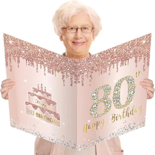 Miniatura 7 de Tarjeta grande de cumpleaños de 15 años con sobre, tarjeta de feliz cumpleaños 15 jumbo para niña, tarjetas de felicitación extra grandes para libro