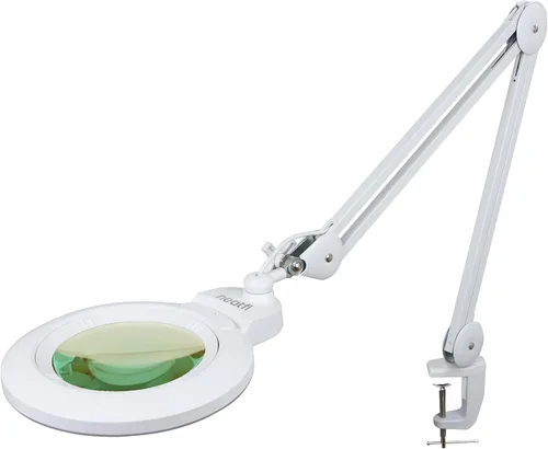 Miniatura 10 de Neatfi XL lupa LED bifocal, lente acrílica de 7 pulgadas, aumento 5D/20D, manos libres, luz regulable, 168 LEDs SMD, brazo ajustable