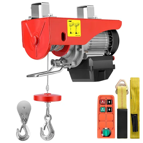 Miniatura 10 de VIVOHOME Polipasto eléctrico, cabrestante de 110 V 1320 libras con control remoto, polipasto de alambre de acero galvanizado para garaje, almacenes