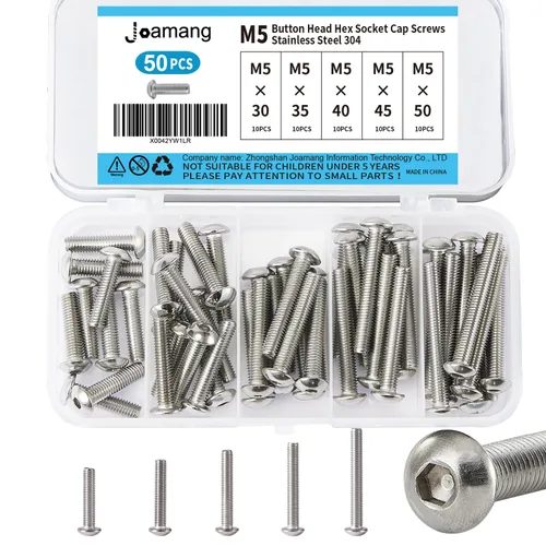 Miniatura 14 de M5 x 10 mm, 14 mm, 18 mm, 20 mm, 25 mm Tornillos de cabeza hexagonal, Acero inoxidable 304, unidad hexagonal Allen métrica, acabado brillante