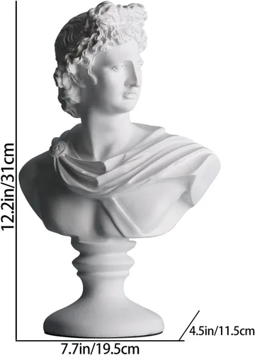 Miniatura 2 de DOVDOV Estatua de David, decoración griega, estatua de decoración del hogar, escultura de busto para decoración del hogar, adecuada para sala
