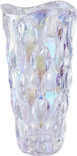 Florero de Vidrio Pesado para Flores Engrosado 3.5 libras 9.5 pulgadas Jarrón Brillante Estilo Bohemio, para Centros de Mesa, Bodas, Decoración