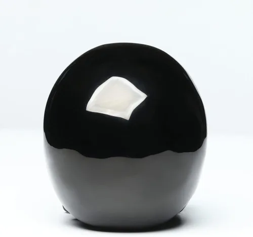 Miniatura 8 de Cabeza de calavera de cristal de obsidiana negra natural de 5 pulgadas, tallada a mano, estatua de piedra curativa de Reiki, decoración de sala