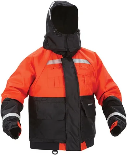 Onyx Chaqueta flotante de lujo con capucha con tecnología Arcticshield, grande, naranja/negro