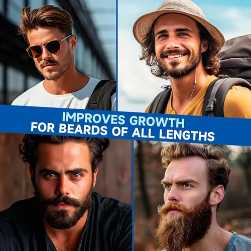Miniatura 7 de Aceite para el crecimiento de la barba, aceite de biotina para barba de concentración 2X para hombres (2 onzas), aceite natural para barba
