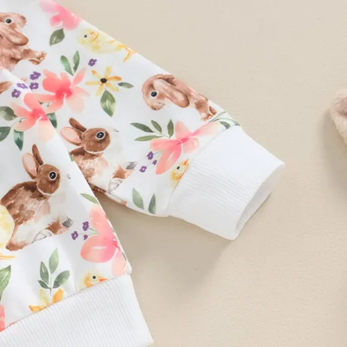 Miniatura 24 de Mandizy Conjunto de ropa de bebé niña otoño 3 6 9 12 18 24 meses sudadera de manga larga y pantalones con estampado floral y diadema