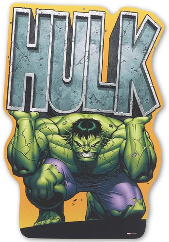 Miniatura 7 de Open Road Brands Marvel The Incredible Hulk - Cartel de metal con cubierta de cómic – La increíble decoración de pared de Hulk para cueva de hombre