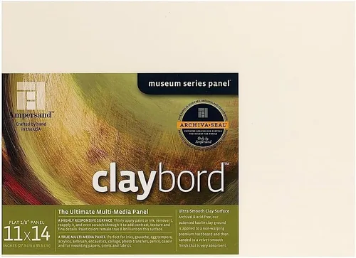 Miniatura 75 de Ampersand Art Supply Panel de pintura de madera: Serie Museo Claybord, 10 "x 10", 2" Perfil con acunado Perfil con cuna de 2