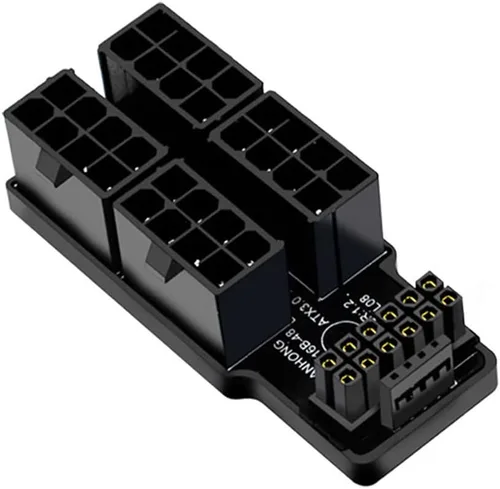 Miniatura 19 de Adaptador modular de alimentación 12VHPWR ATX3.0 PCI-E 5.0 a cuatro ATX 8P en ángulo hacia abajo de 90 grados para tarjeta gráfica 4080 5090TI 16Pin