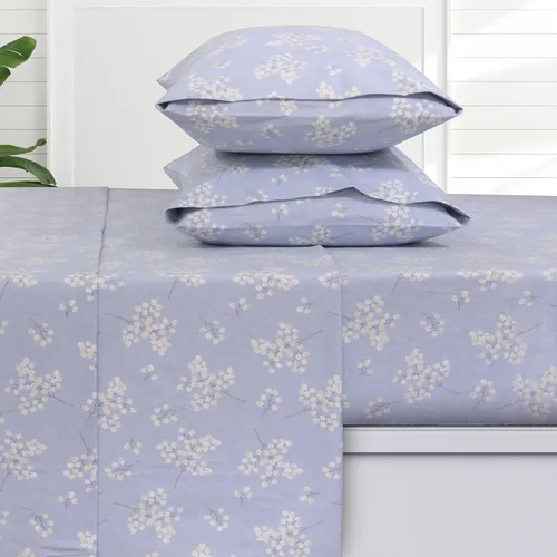 Miniatura 10 de Tribeca Living Juego de sábanas de franela 100% algodón, 3 piezas de franela de bolsillo profundo para camas tamaño individual XL, 200 GSM, hechas